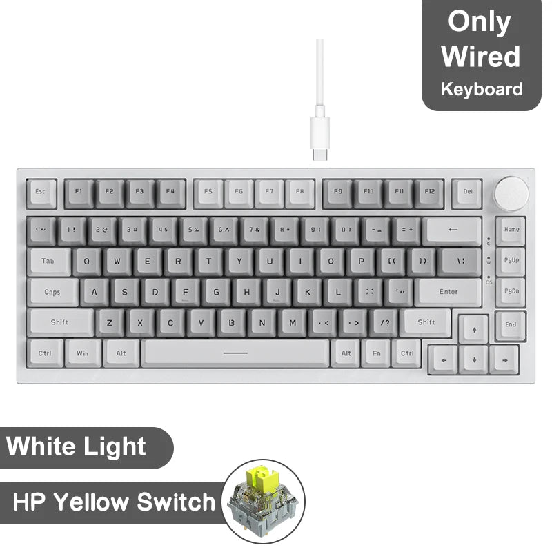 AJAZZ AK820 Blanc Gris Switch Jaune