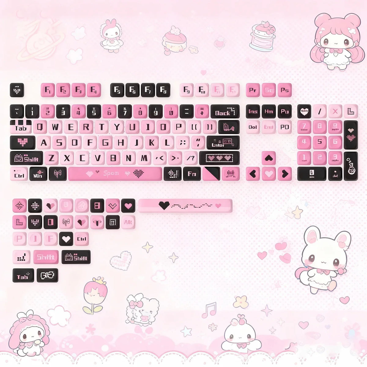 Keycaps Pixel Rosa