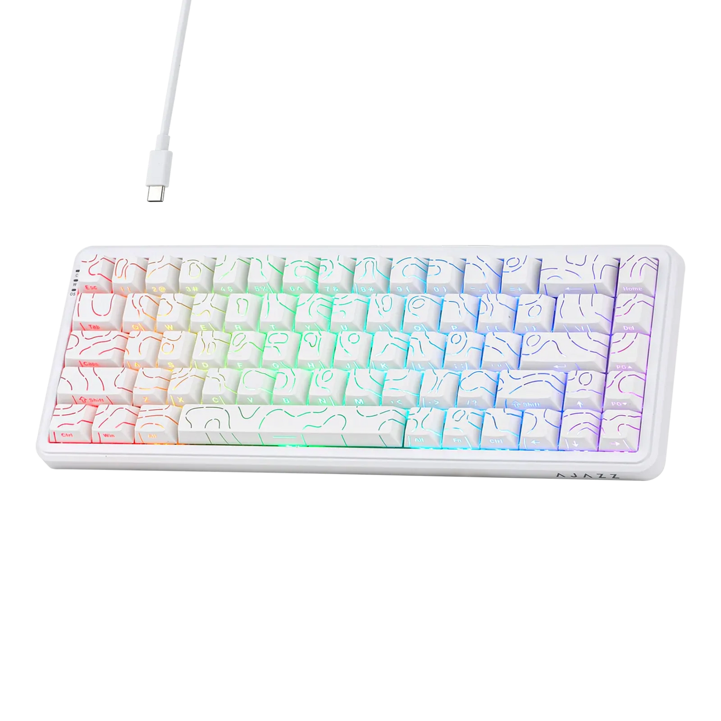 Clavier magnétique AJAZZ AK680 MAX Blanc ANSI Side-Printed avec cable