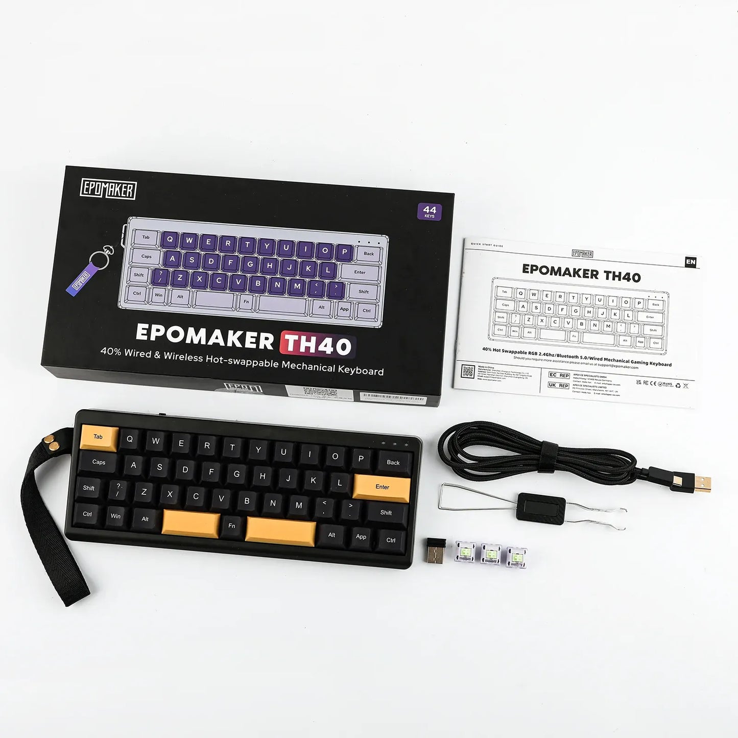 Epomaker TH40 Black Gold 40% ANSI boite et accessoires