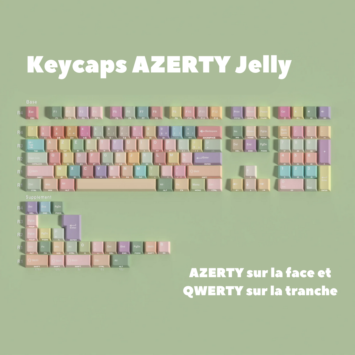 Keycaps AZERTY Jelly en détail