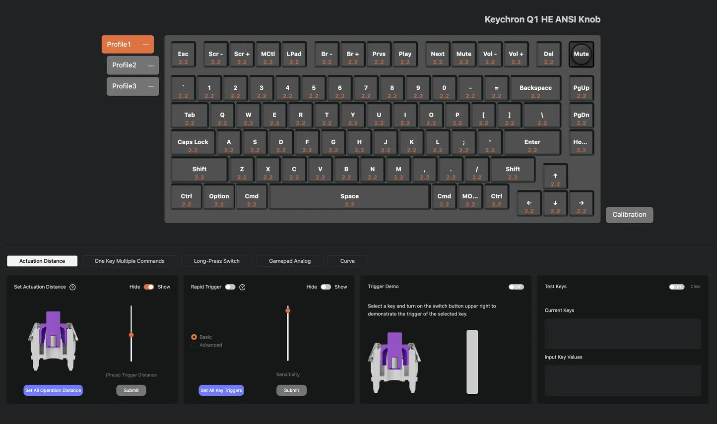 Keychron Q1 HE sans fil magnétique AZERTY 75% logiciel
