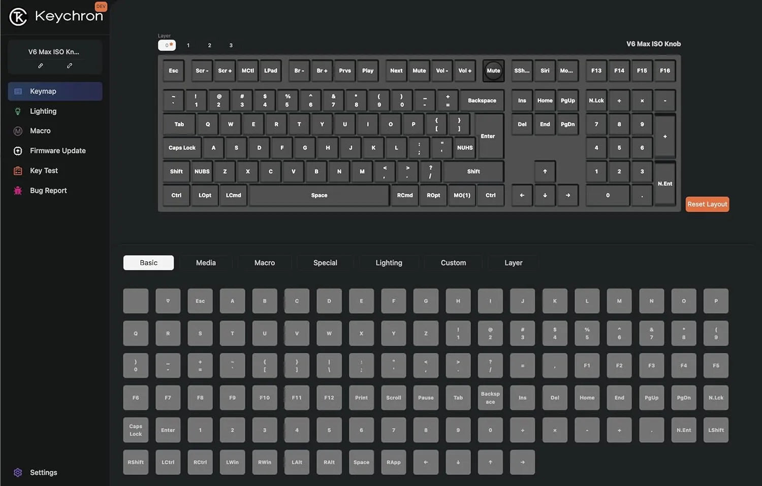 Keychron V6 Max Wireless AZERTY Full-size logicieel