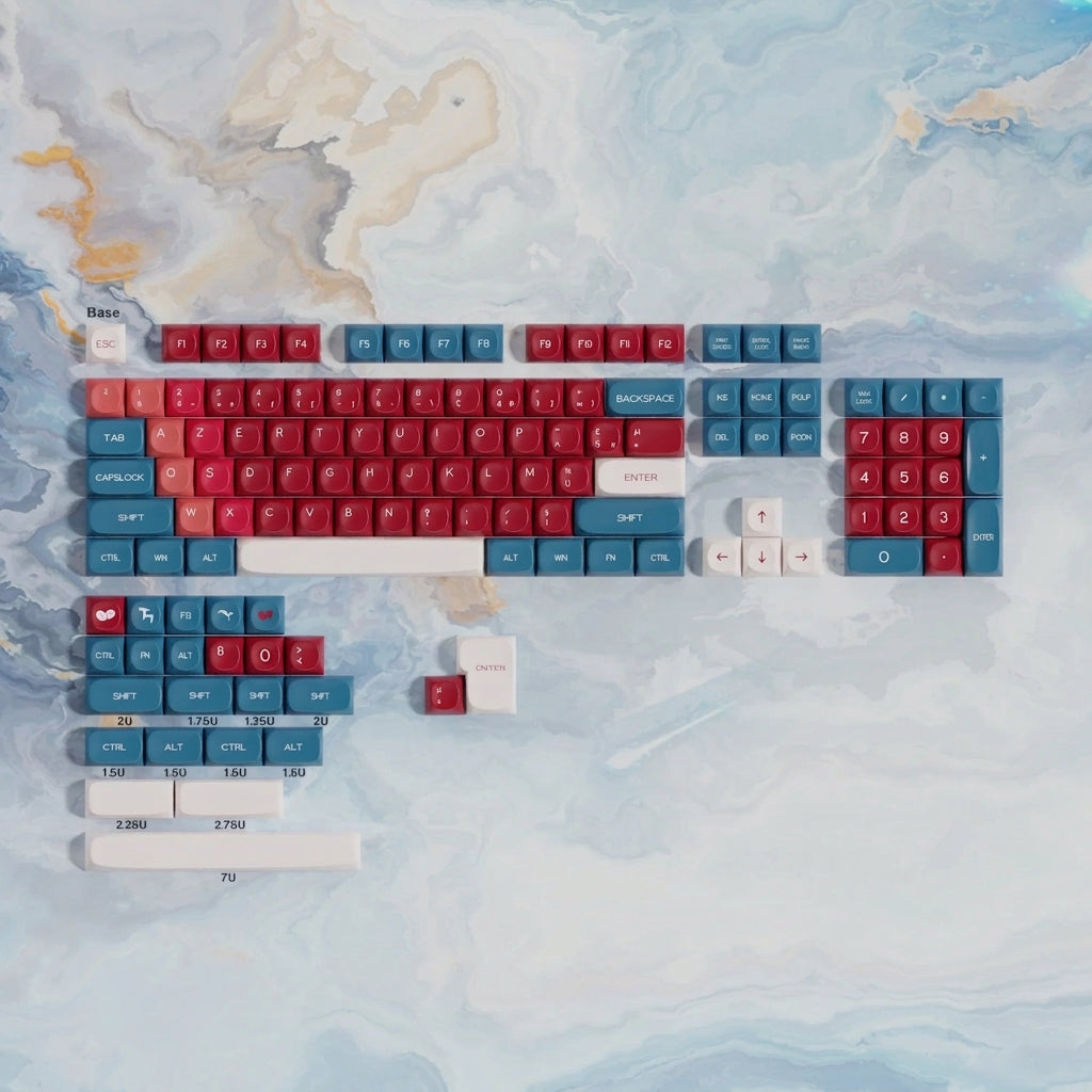 Keycaps AZERTY Red Bean MOA - vue produit