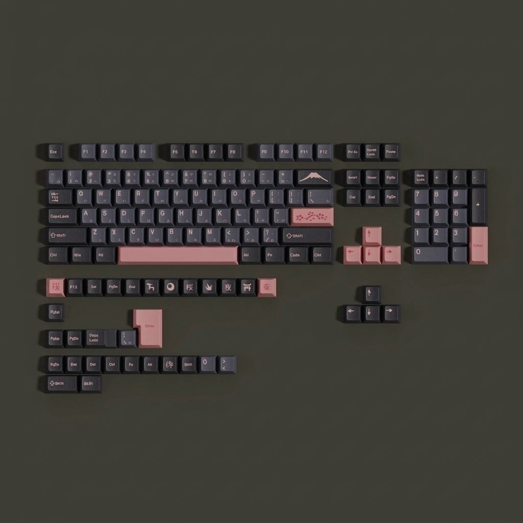 Keycaps AZERTY/QWERTY Sakura Rose - vue produit