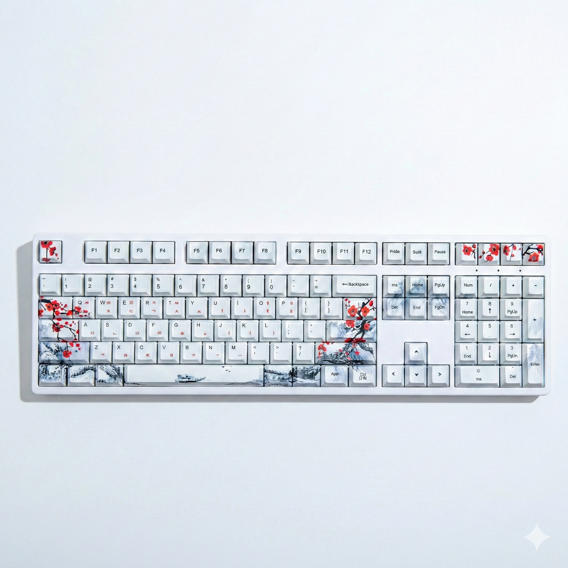 Keycaps AZERTY Plum blossom - Vue principale