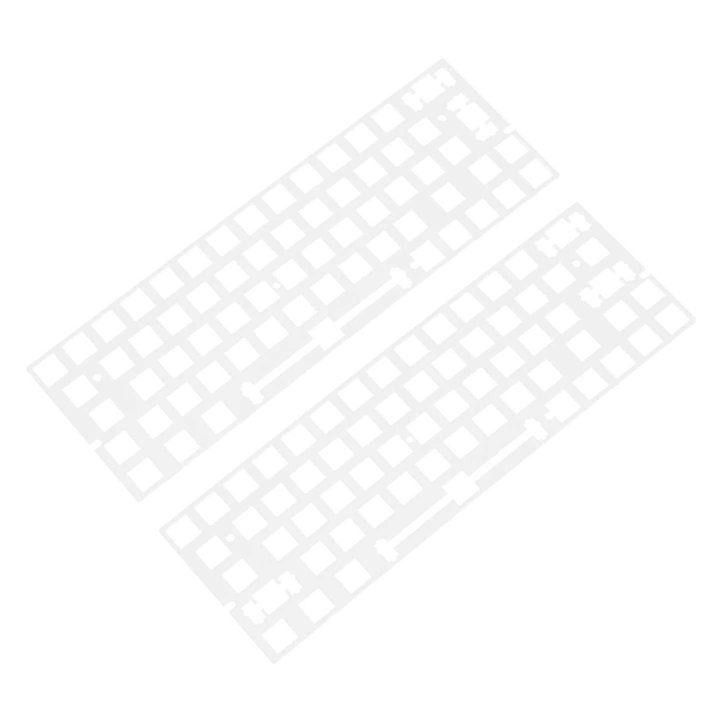 Placa de teclado mecánico de plástico 60% PC, soporte de 1,5mm de espesor xd60 xd64 gh60 BM60 ISO con tecla de flecha, color transparente