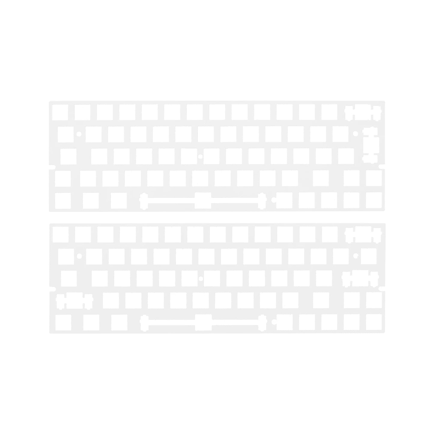 Placa de teclado mecánico de plástico 60% PC, soporte de 1,5mm de espesor xd60 xd64 gh60 BM60 ISO con tecla de flecha, color transparente