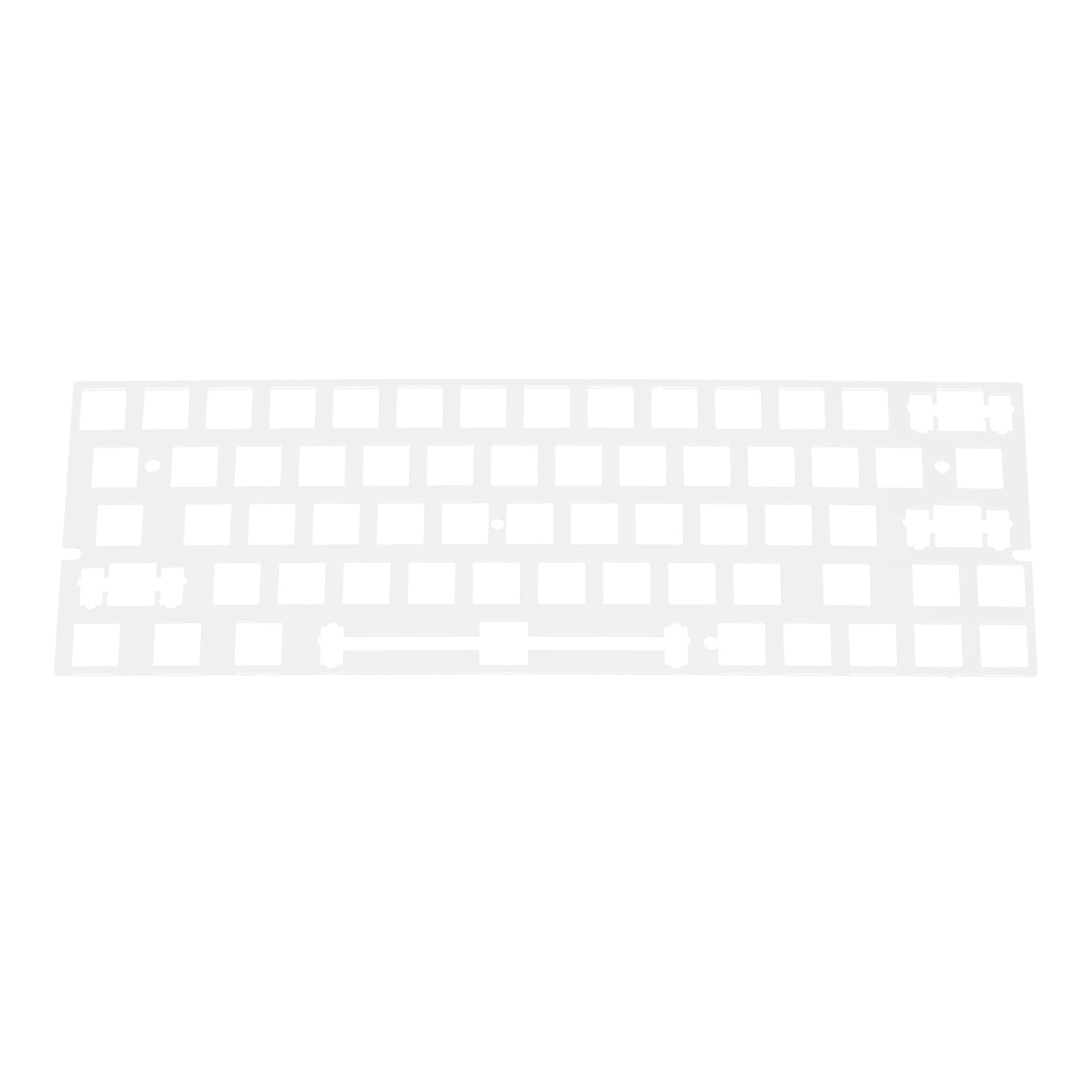 Placa de teclado mecánico de plástico 60% PC, soporte de 1,5mm de espesor xd60 xd64 gh60 BM60 ISO con tecla de flecha, color transparente