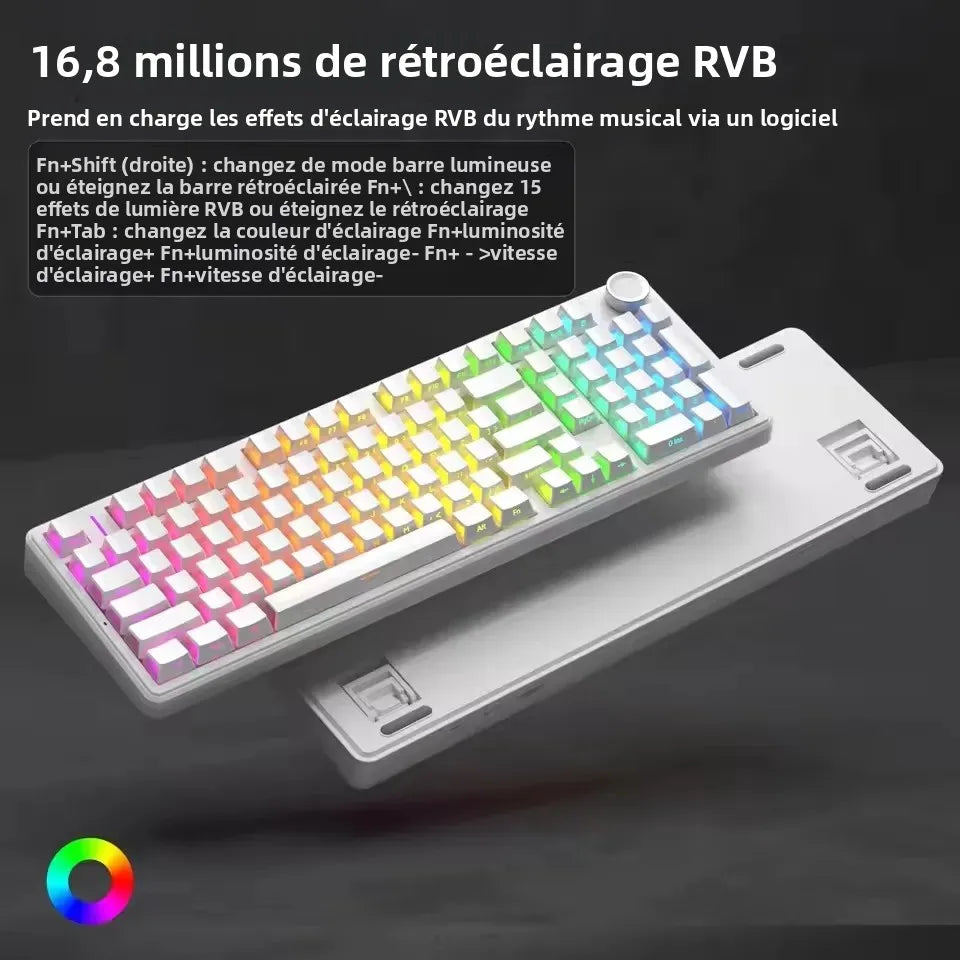 Clavier mécanique AULA F99 Pro sans-fil hot-swap