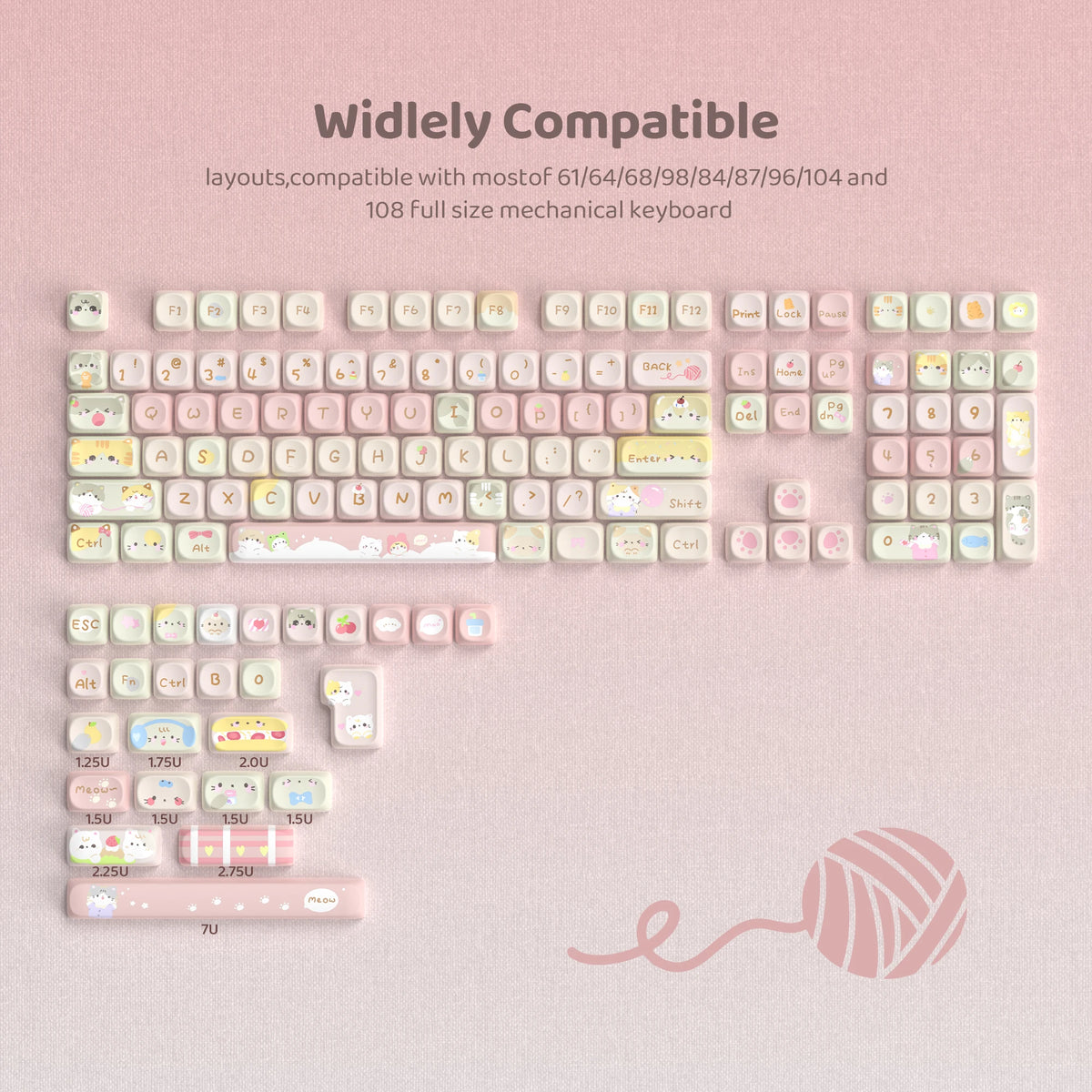 Keycaps QWERTY MOA 30 Styles