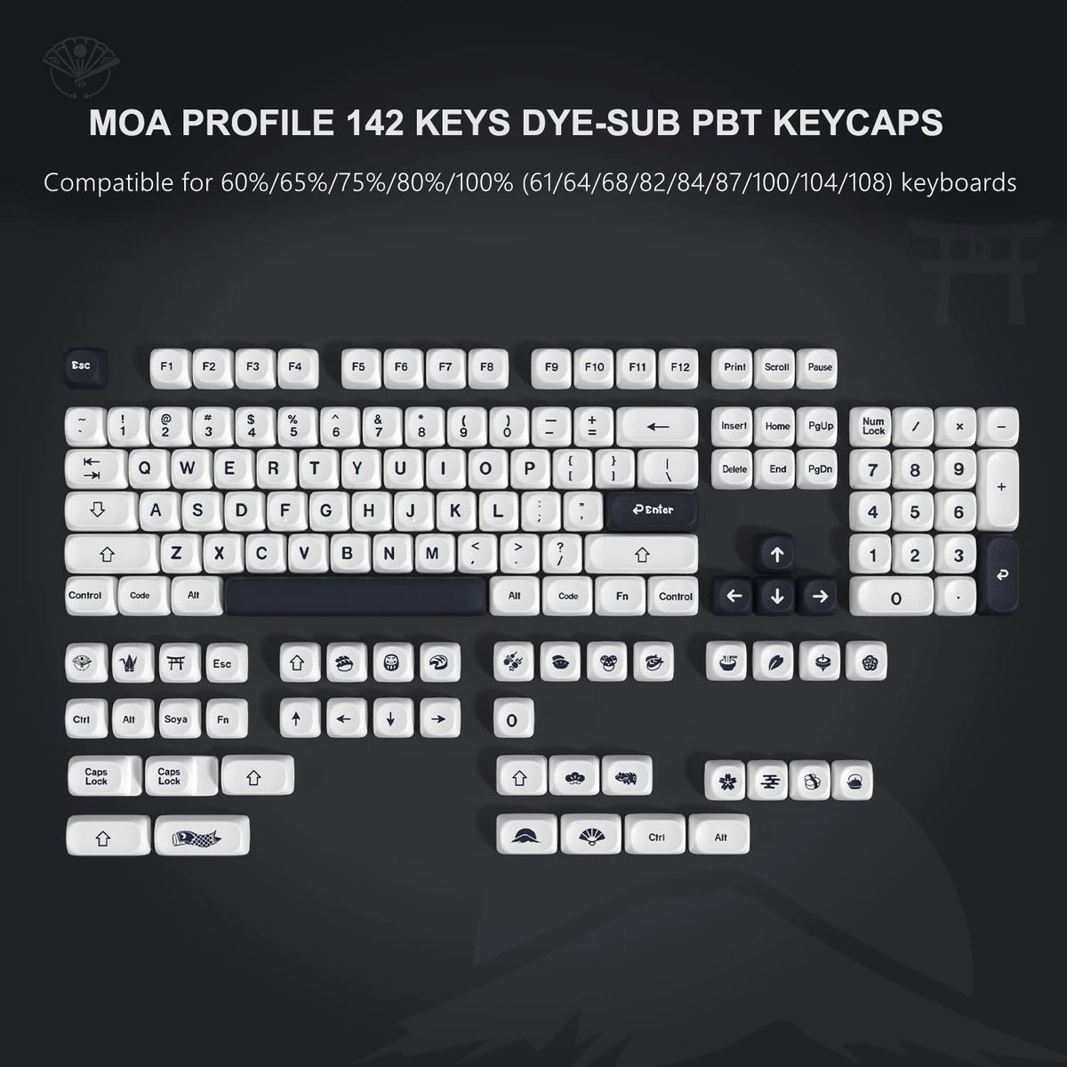 Keycaps QWERTY MOA 30 Styles