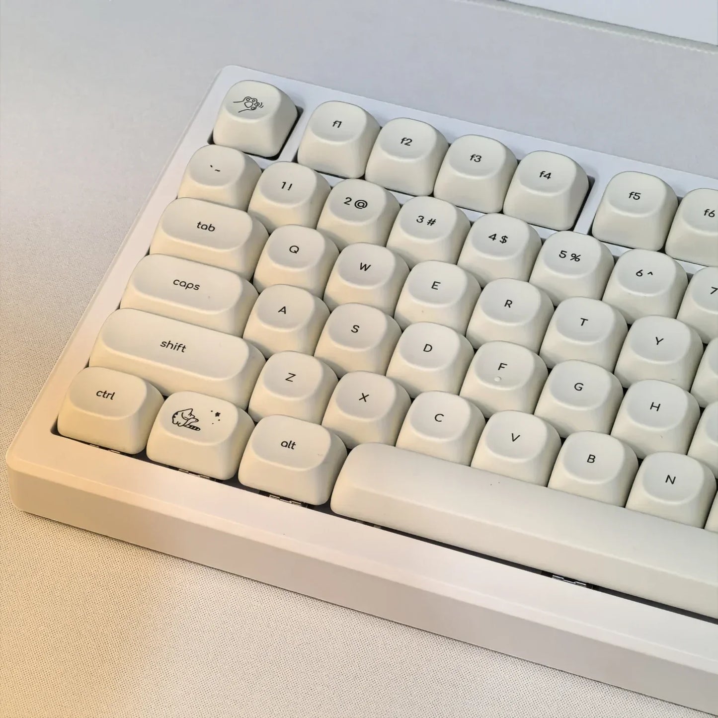 Keycaps QWERTY Cute Cat Blanc