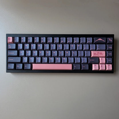 Keycaps AZERTY/QWERTY Sakura Rose - Détail