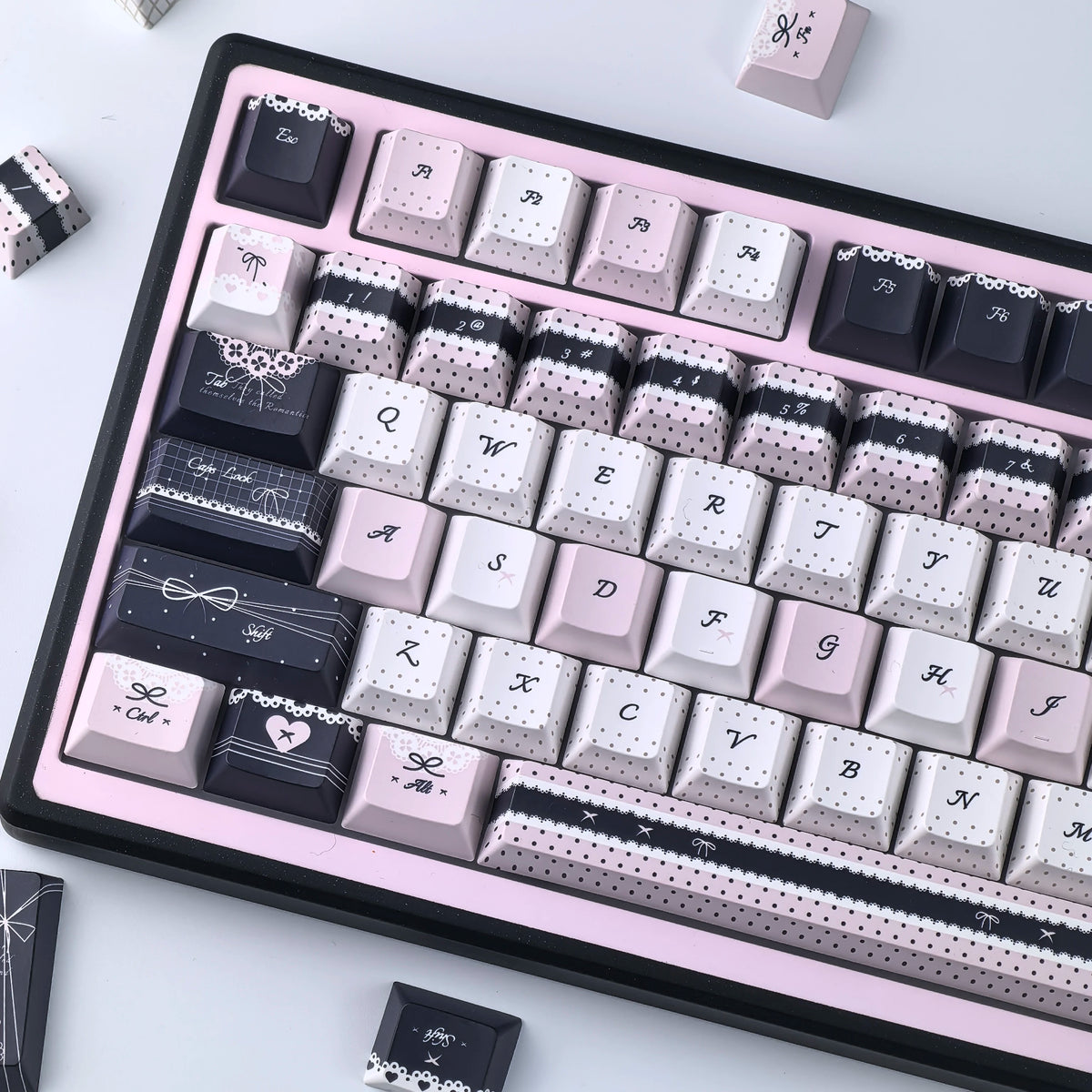 Keycaps Lolita Rose et Bleu