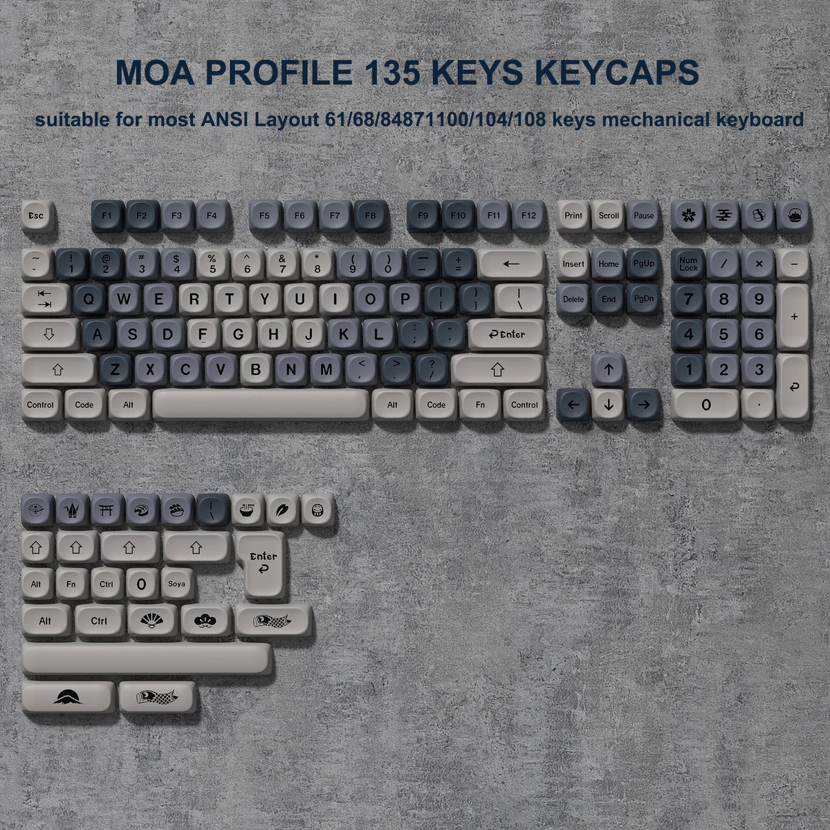 Keycaps QWERTY MOA 30 Styles
