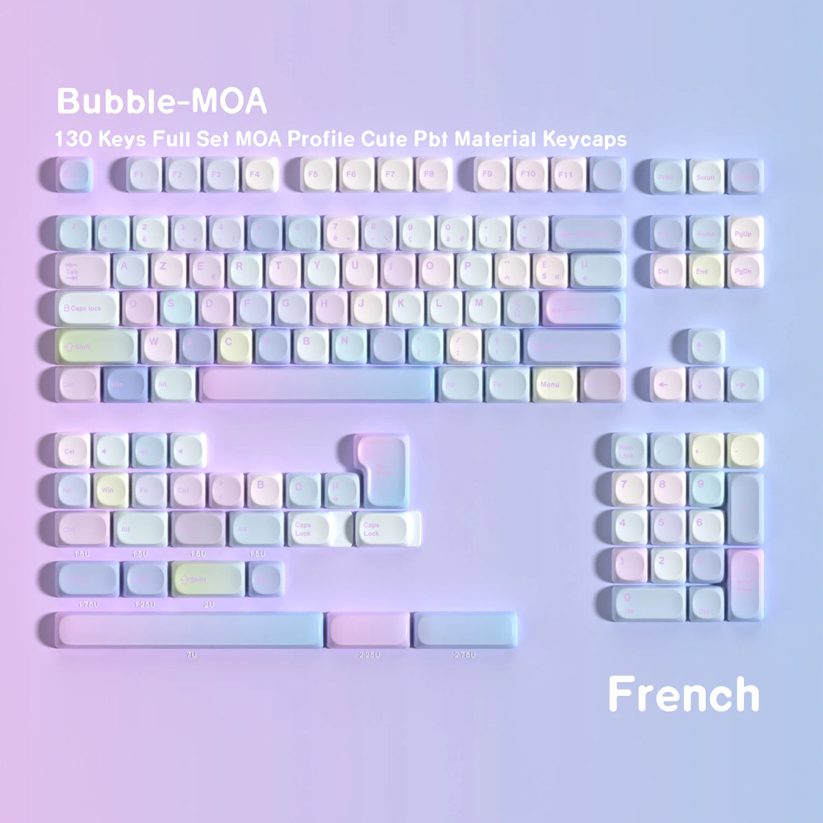 Pastel Bubbles AZERTY/QWERTY Keycaps