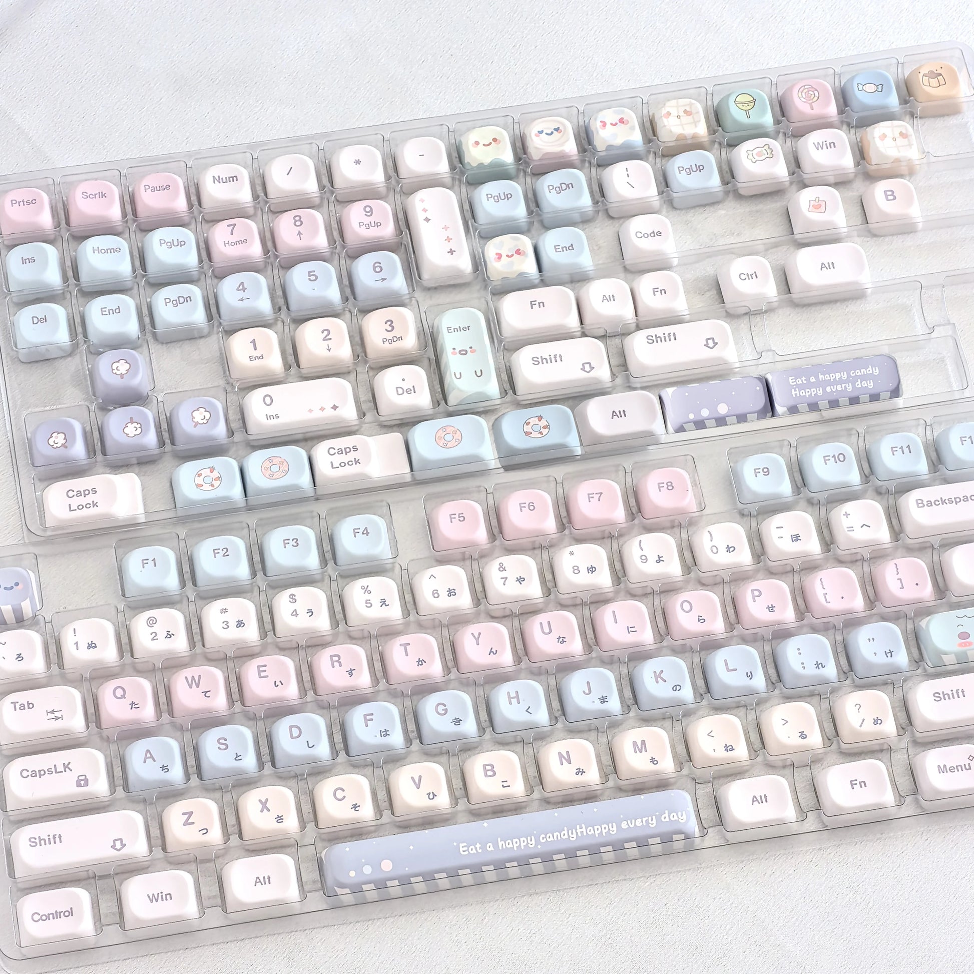 Keycaps AZERTY Candy Colorées - Vue rapprochée