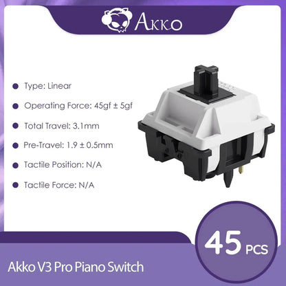 Akko-interruptores táctiles/lineales V3 Pro para teclado mecánico, paquete de 45 Uds., interruptor de llave reemplazable Outemu Gateron Cherry MX