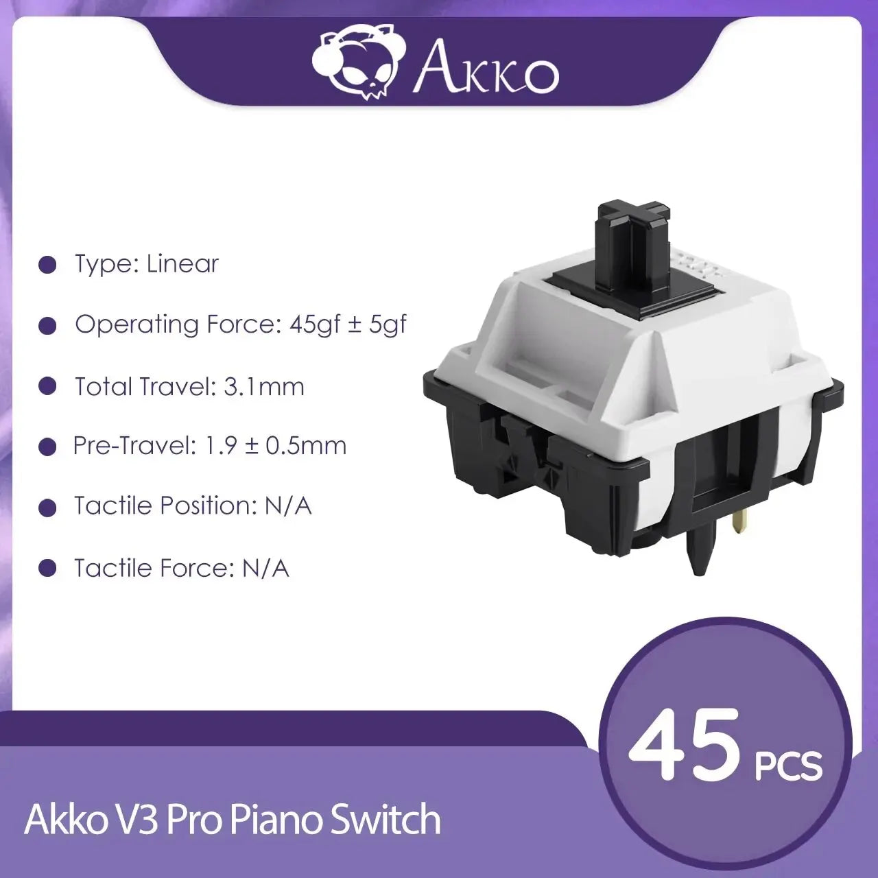 Switch Akko V3 Crystal Pro 45PCS