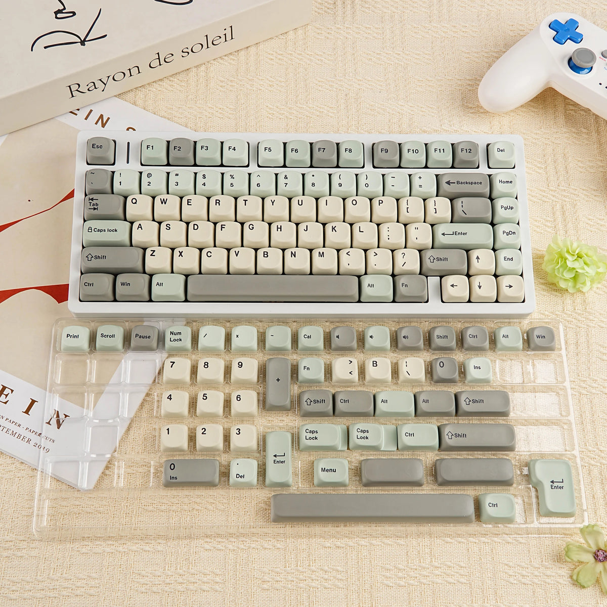 Keycaps AZERTY/QWERTY Vert Sauge