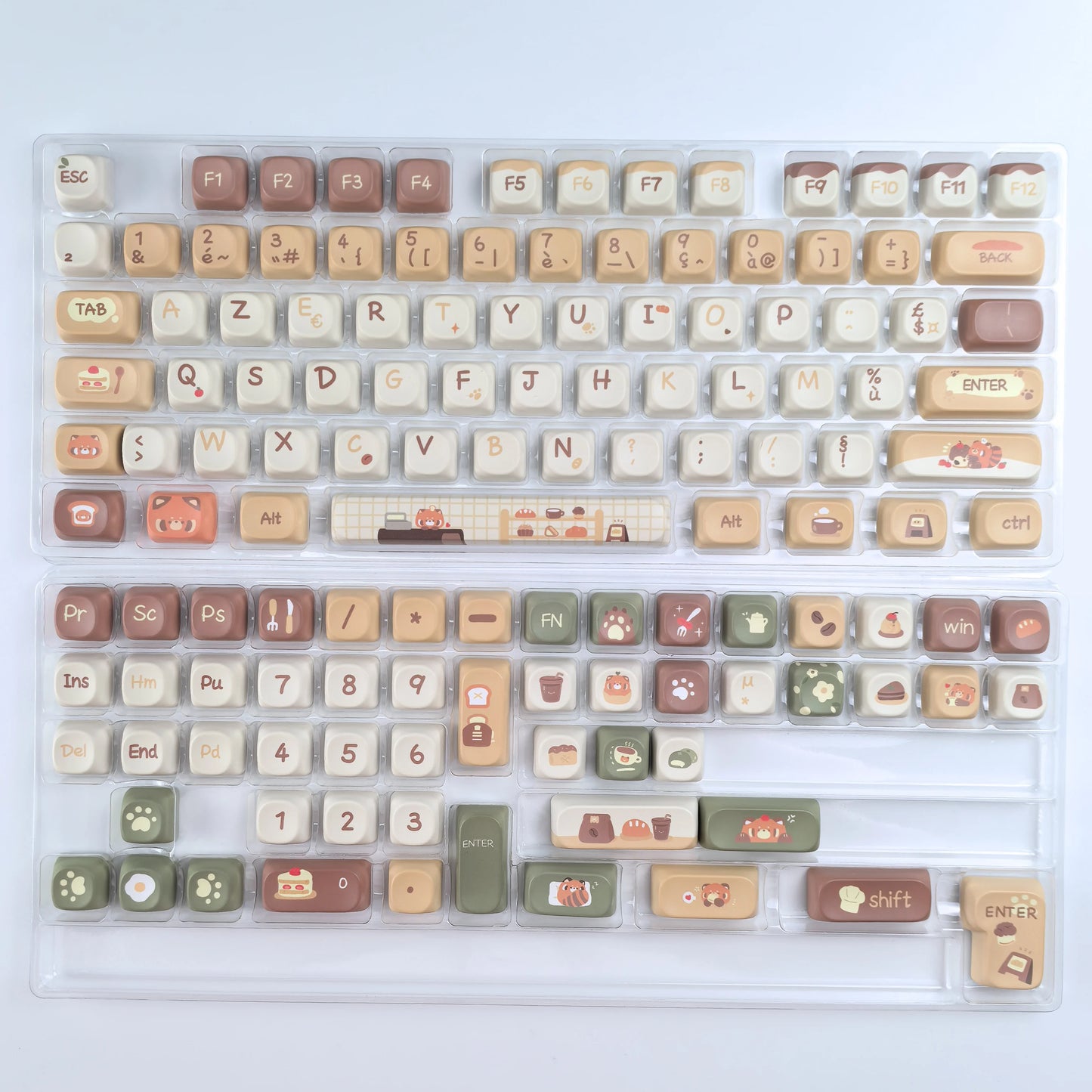 AZERTY Keycaps Red Panda Cafe