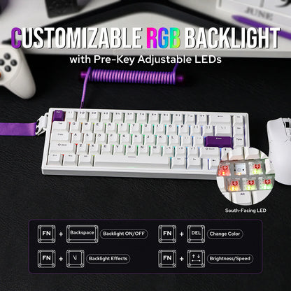 EPOMAKER White HE68 65% Magnetic ANSI