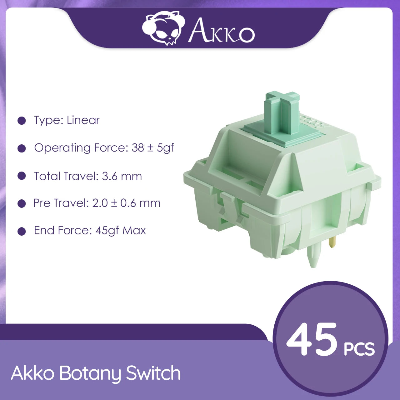 Akko-interruptores táctiles/lineales V3 Pro para teclado mecánico, paquete de 45 Uds., interruptor de llave reemplazable Outemu Gateron Cherry MX