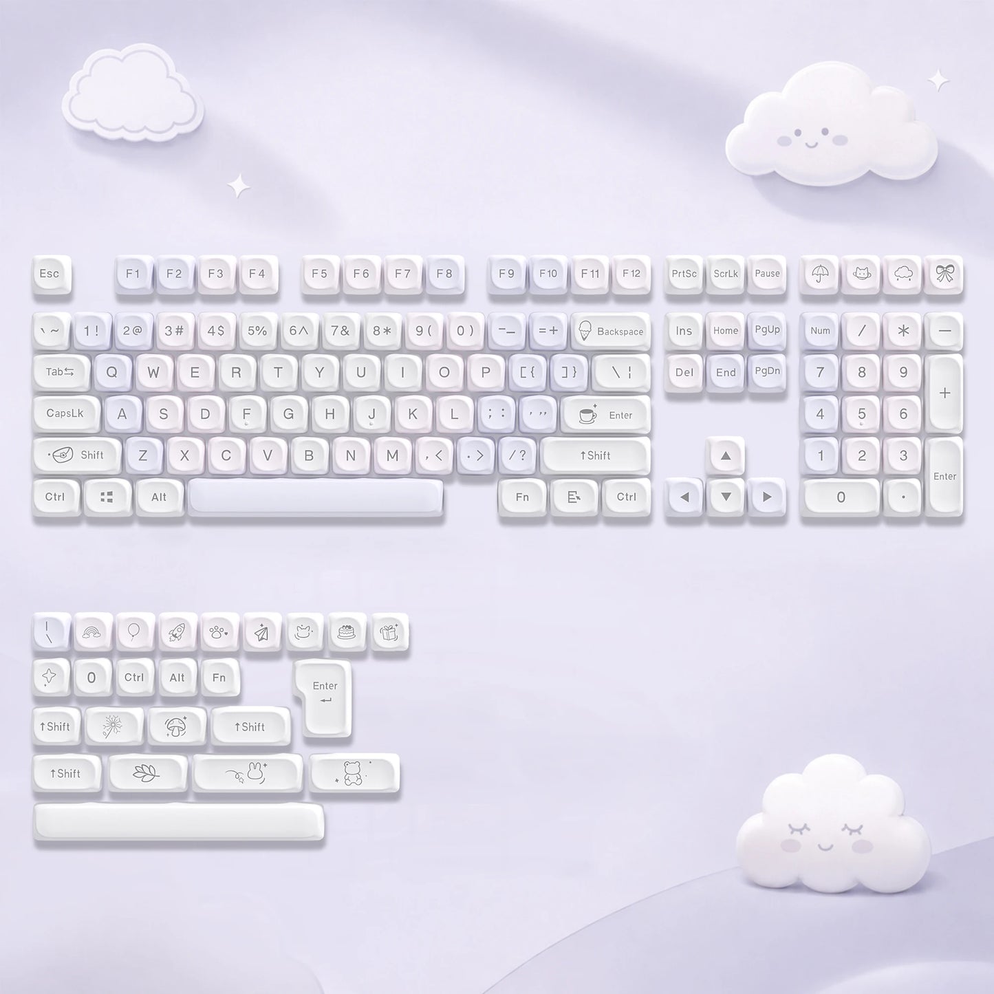 Keycaps Nube Blanca