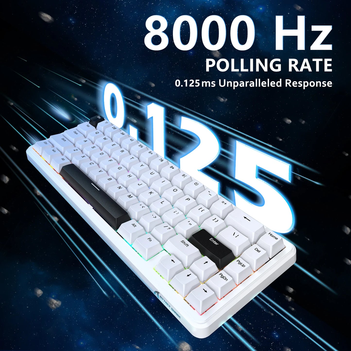 Attack Shark X65 HE Weiße Konturen