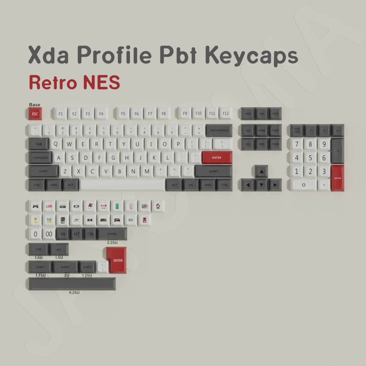 Keycaps Rétro FC - Vue principale