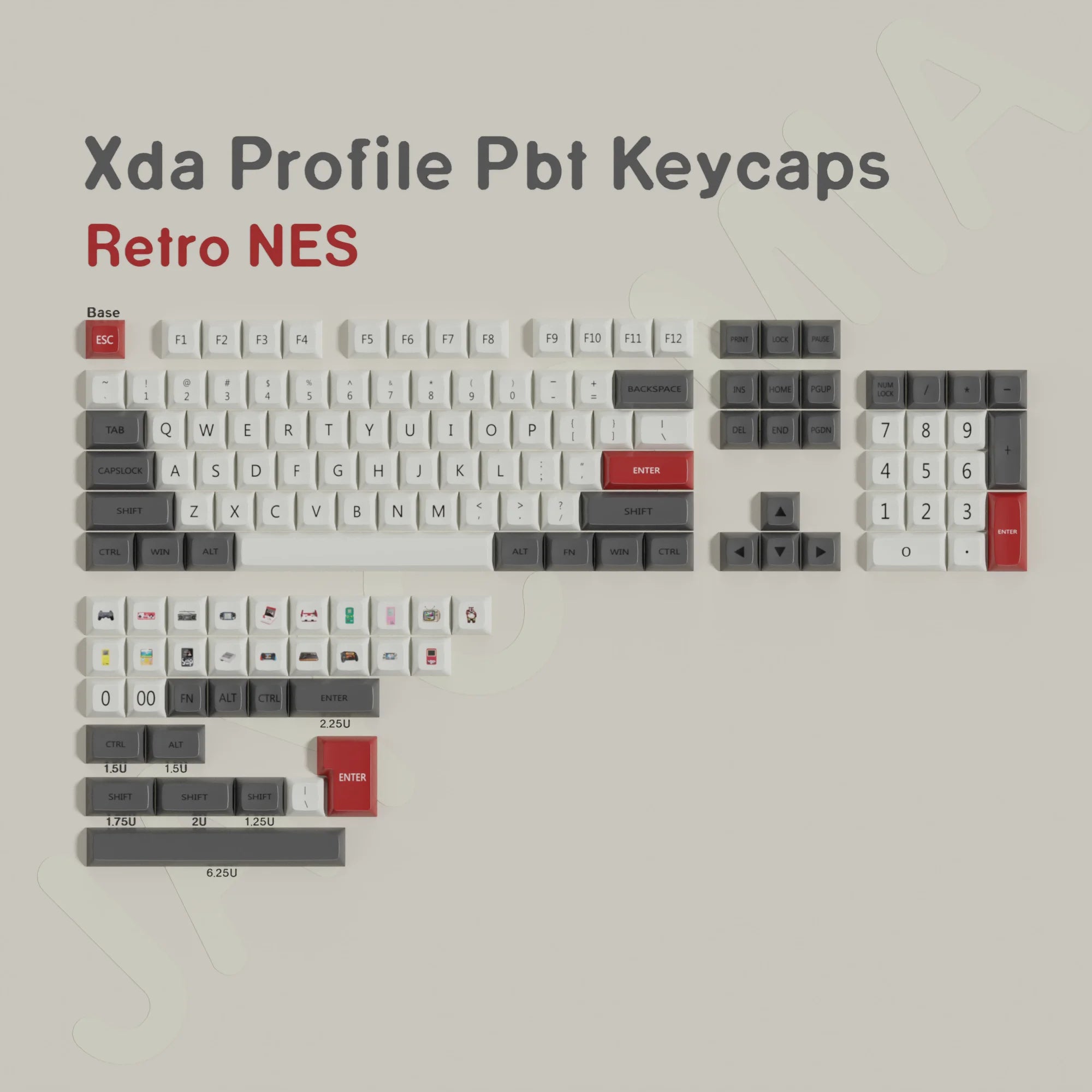 Keycaps Rétro FC - Vue principale