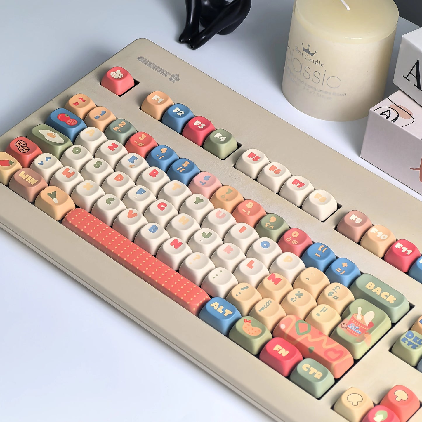 Keycaps AZERTY Instant noodle - Vue de côté