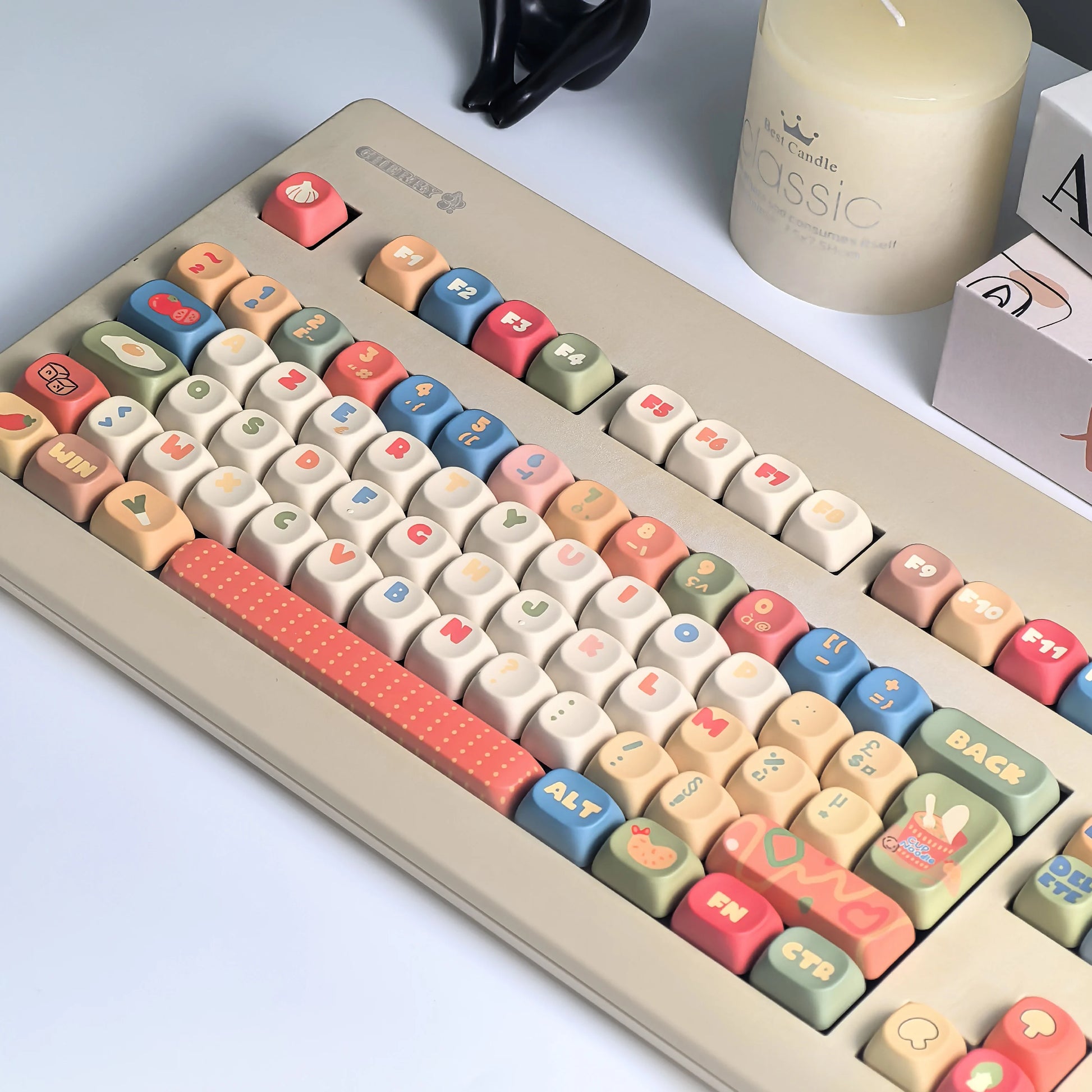 Keycaps AZERTY Instant noodle - Vue de côté