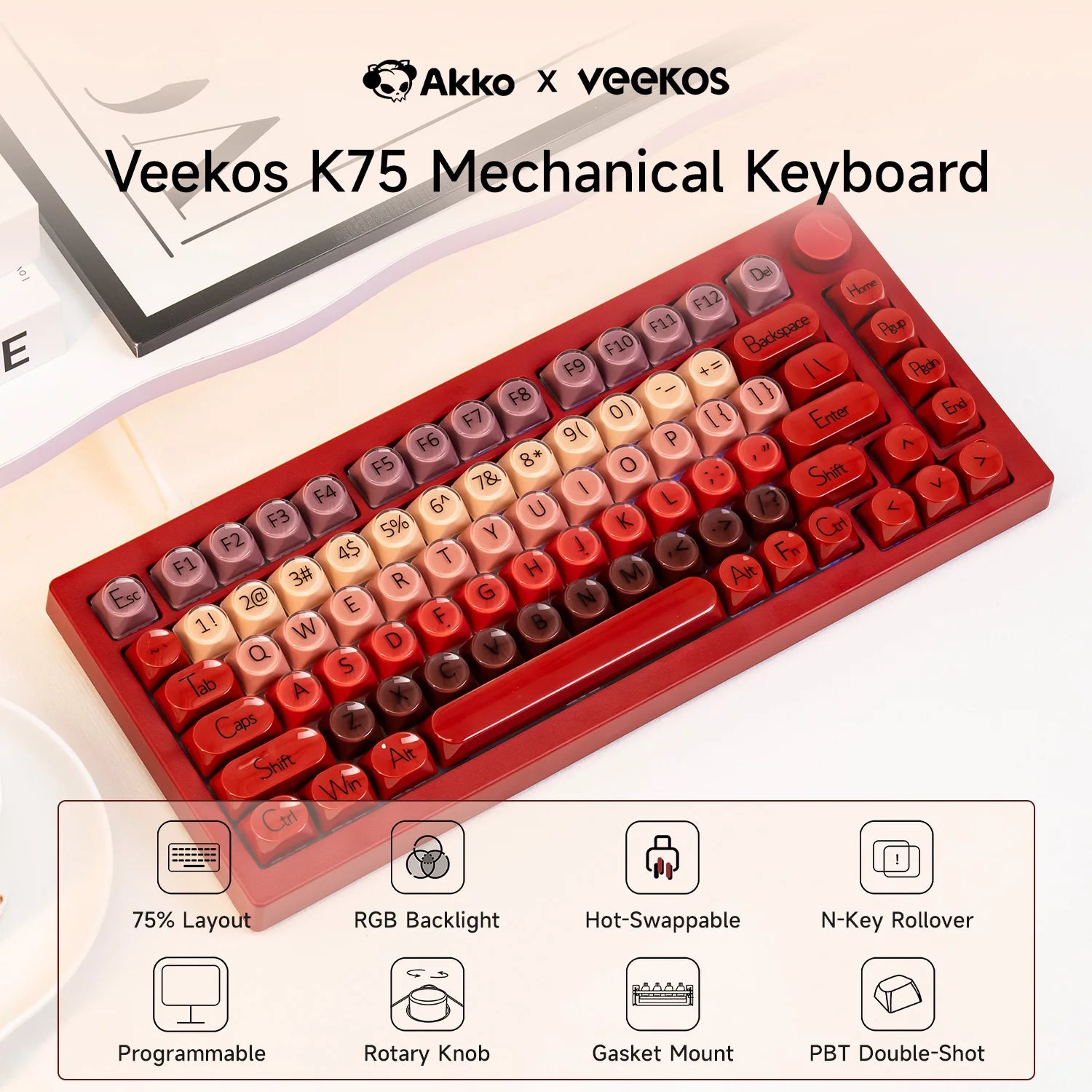 Clavier mécanique AKKO X Veekos K75