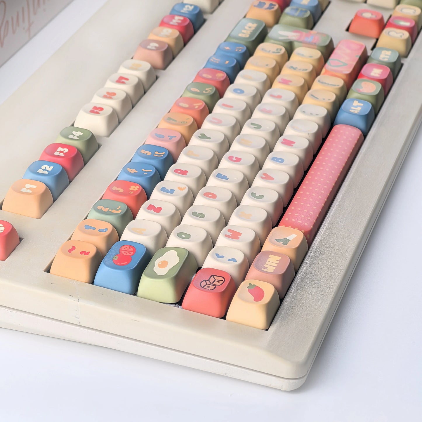 Keycaps AZERTY Instant noodle - Vue de dos