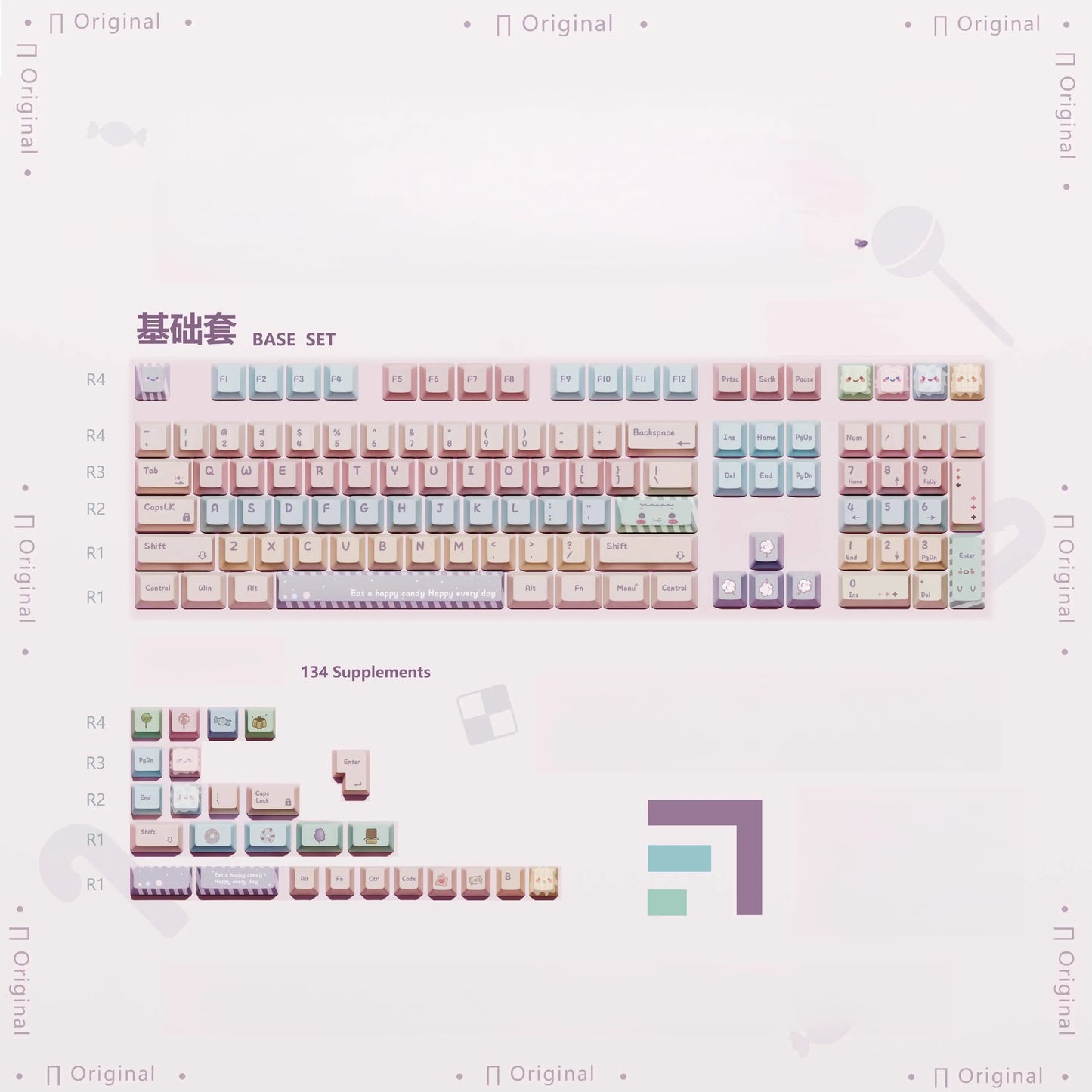 Keycaps AZERTY Candy Colorées - Vue 11