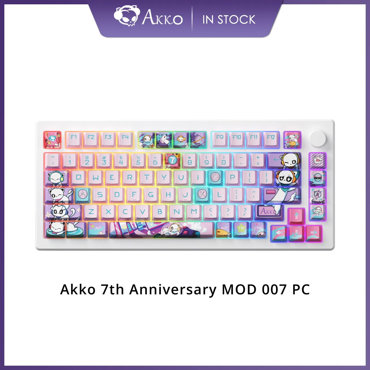 Akko 7th Anniversary MOD 007 PC 75% Teclado mecánico para jugar con cable/inalámbrico montaje de junta de intercambio en caliente teclados con interruptor magnético