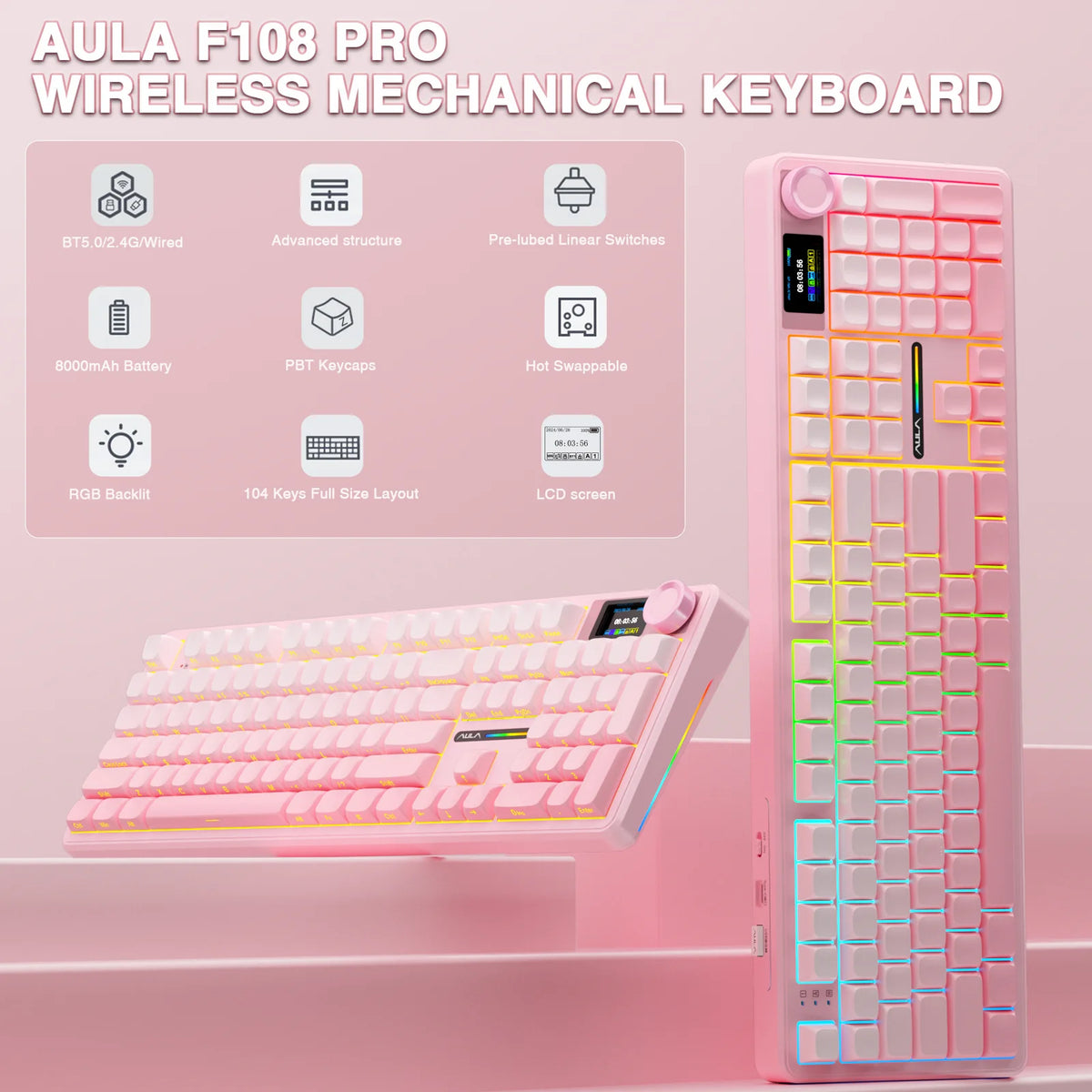 AULA F108 pro Rose