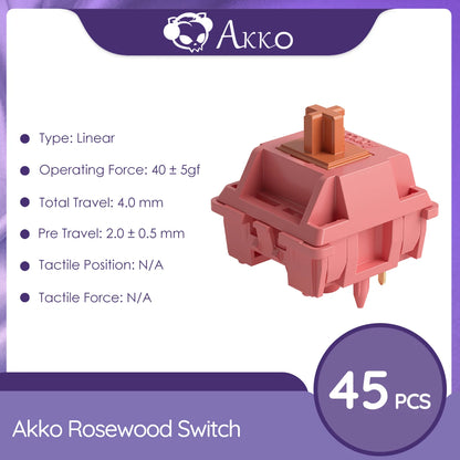 Akko-interruptores táctiles/lineales V3 Pro para teclado mecánico, paquete de 45 Uds., interruptor de llave reemplazable Outemu Gateron Cherry MX