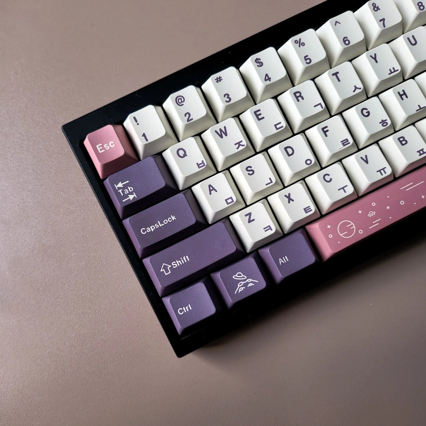 Keycaps AZERTY/QWERTY Violet Cherry - Vue de dessus