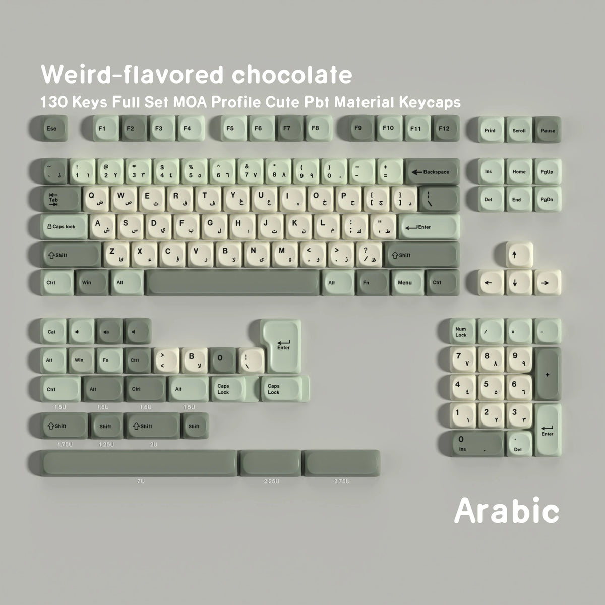 Keycaps AZERTY/QWERTY Vert Sauge