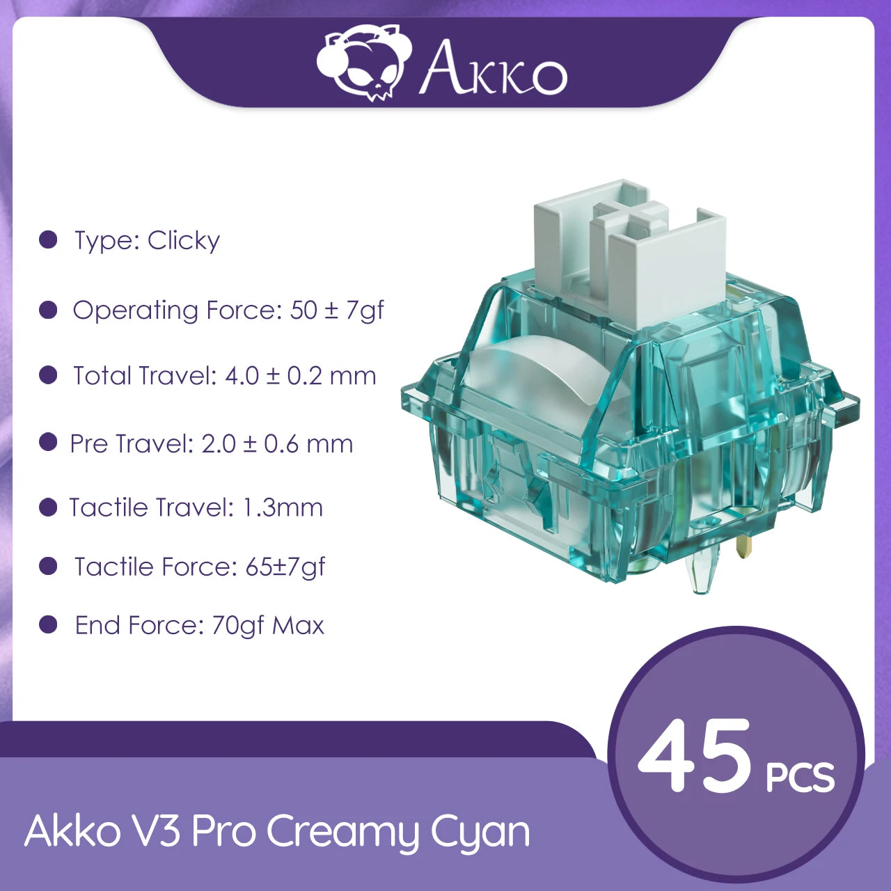 Switch Akko V3 Crystal Pro 45PCS
