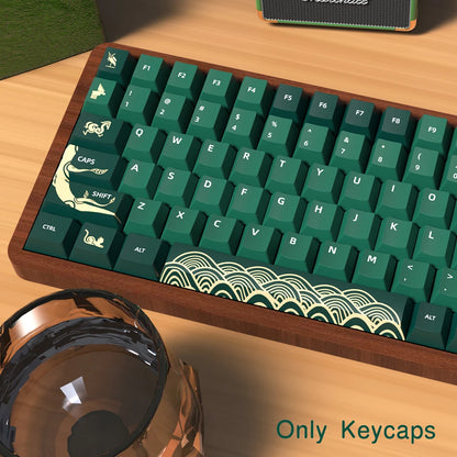 Keycaps Forêt Verte - Vue de côté