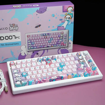 Akko 7th Anniversary MOD 007 PC 75% Teclado mecánico para jugar con cable/inalámbrico montaje de junta de intercambio en caliente teclados con interruptor magnético