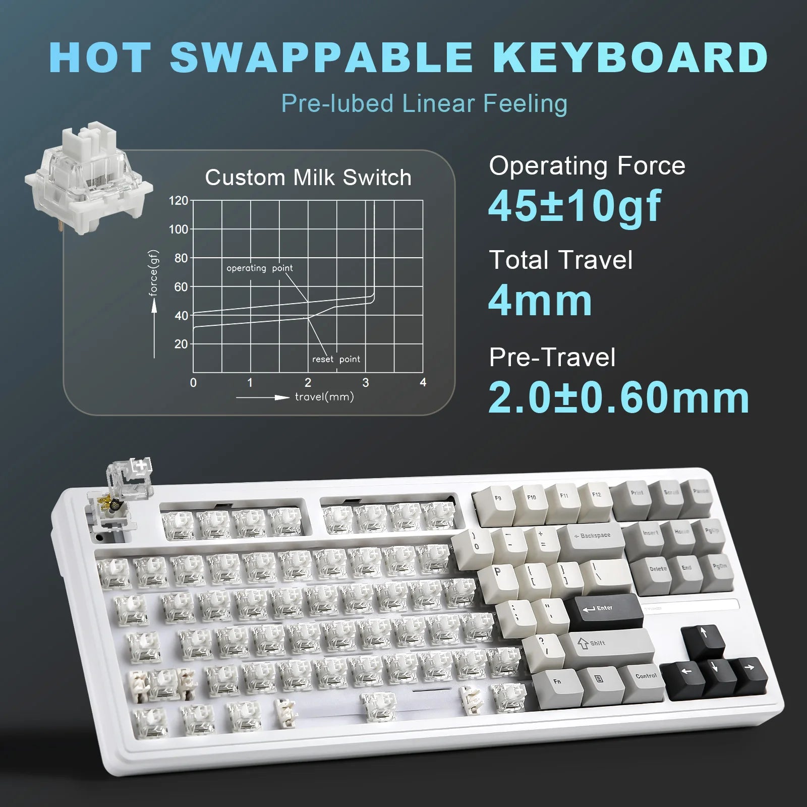 Clavier custom YZ87 TKL keycaps PBT