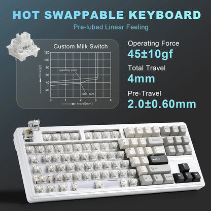 Clavier custom YZ87 TKL keycaps PBT