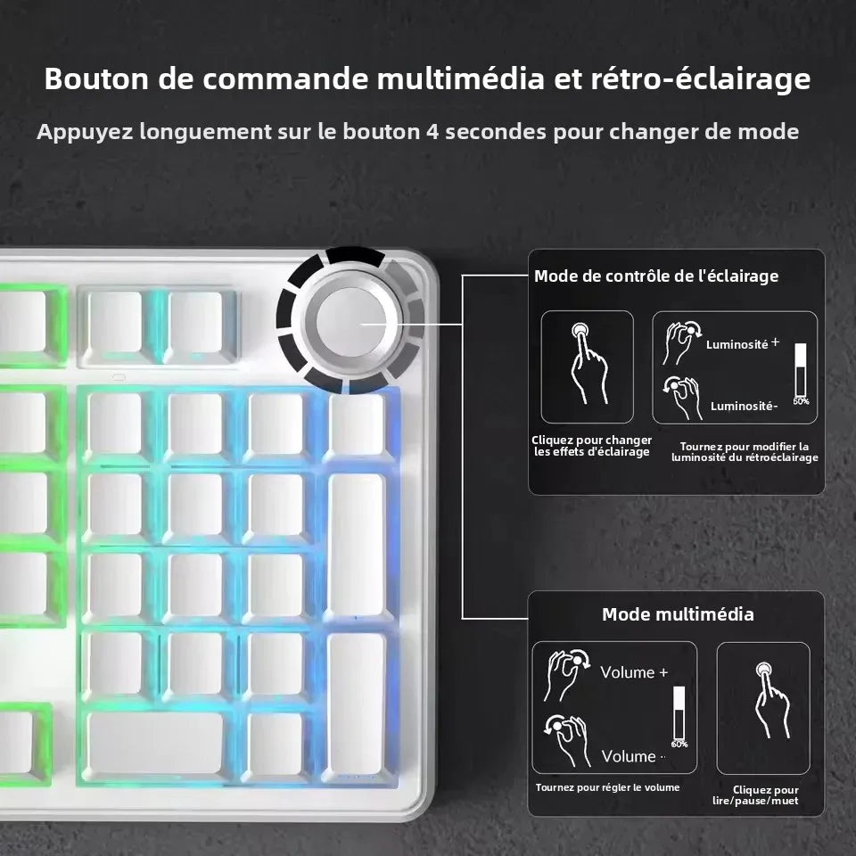 Clavier mécanique AULA F99 Pro sans-fil keycaps PBT