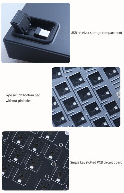 ABM066 Kit barebones Alice-layout VIA programable intercambiable en caliente Bluetooth/2,4 Ghz/conectividad tipo C para Win/Mac