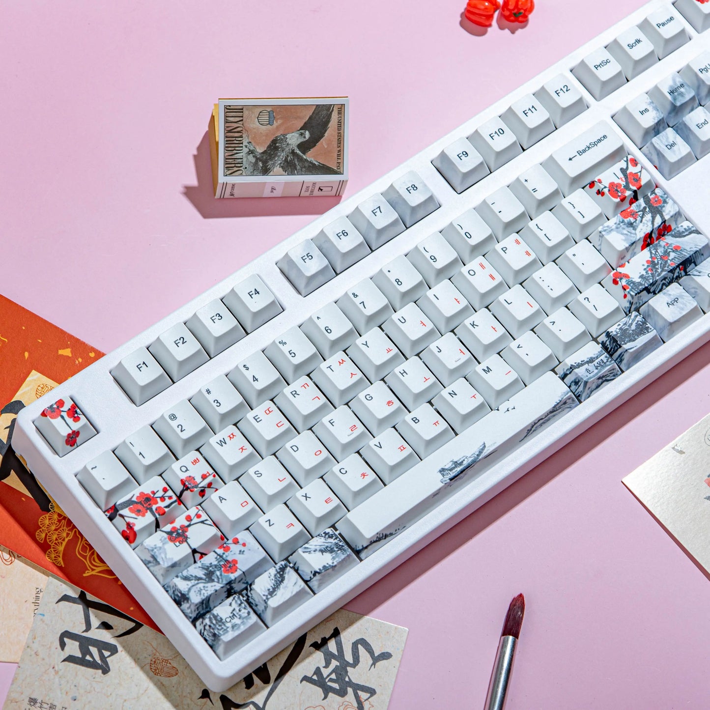 Keycaps AZERTY Plum blossom - Vue de dos